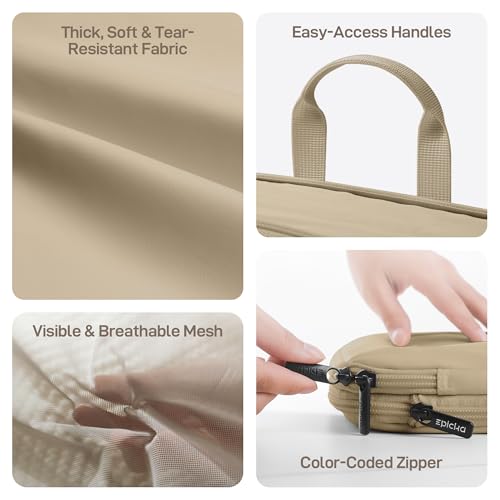 EPICKA TripCozy Compression Packing Cubes, 6 Set, Khaki - color: Khaki, size: Set of 6