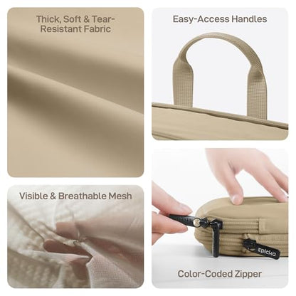 EPICKA TripCozy Compression Packing Cubes, 6 Set, Khaki - color: Khaki, size: Set of 6