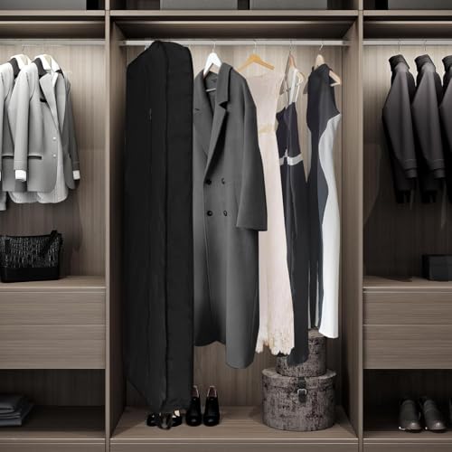 Limoomil 60" 2‑Pack Heavy‑Duty Garment Bag, Wedding & Gown Cover, Darkgrey - color: 2 Packs, size: 60" x 24" x 5"