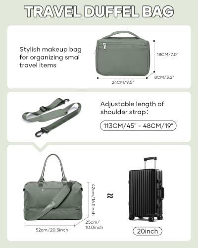 Travel Duffel Weekender Bag Women Tote Carry On Bags With Shoe Compartment