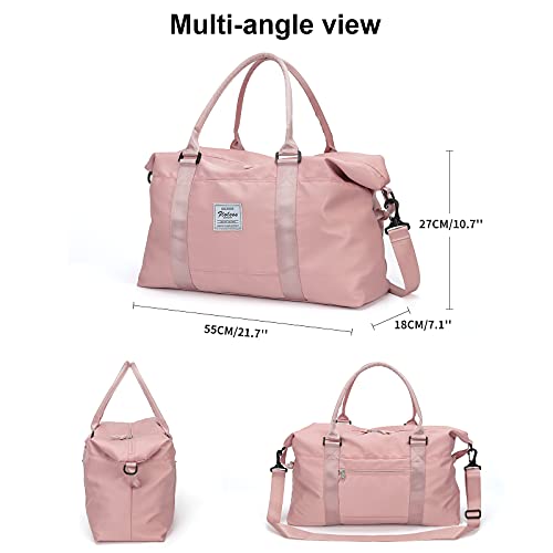 Travel Duffel Bags for Women,Carry-On Weekender Overnight Bag - color: Pink, size: Large