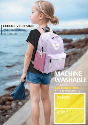 atgark Kids' Backpacks for Girls & Boys - Kindergarten & Elementary School, Small Child Toddler Backpack, 13" H, Ages 2-5 - color: Lavender, size: Age 2-5 (13.3" H Fit A4 Folder)