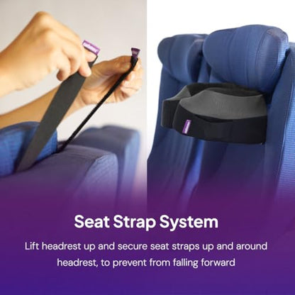Cabeau TNE S3 Deluxe Luxury Travel Neck Pillow for Airplanes with Patented Seat Strap and Head Hold Technology (Blue) - color: Blue