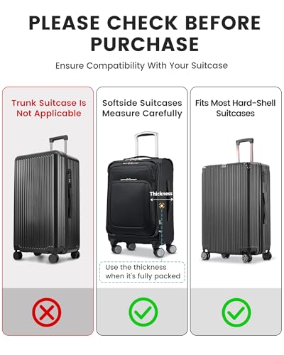 Travelkin Clear Luggage Cover For Suitcase, TPU Suitcase Cover Protector - size: 3. Medium