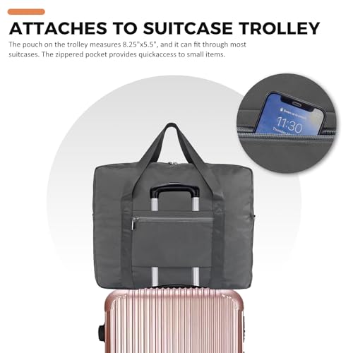 For Frontier Airlines Personal Item Bag 18x14x8 Travel Duffel Bag Carry on - color: Gray (with Shoulder Strap)
