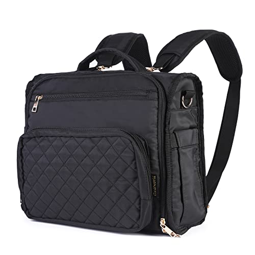 Clearworld Waterproof Convertible Diaper Bag Backpack, Quilted Travel Tote