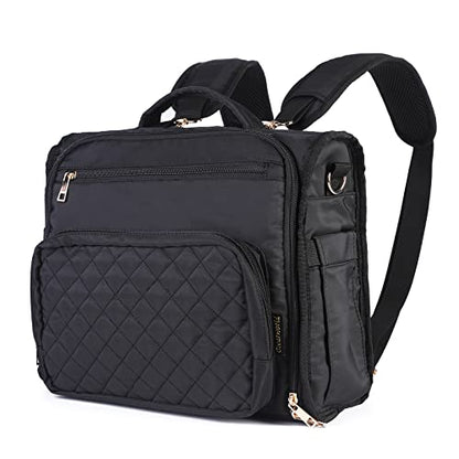 Clearworld Waterproof Convertible Diaper Bag Backpack, Quilted Travel Tote