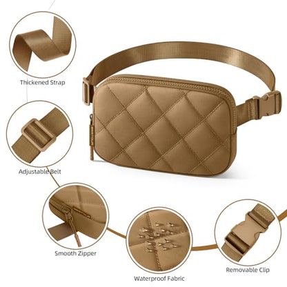 Fanny Pack for Women Men, Waterproof Lightweight Crossbody Bag - color: 7.Brown upgrade