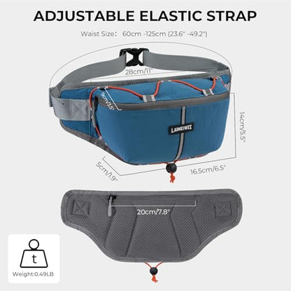 2LFanny Pack for Women Men, Anti‑theft Waist Bag with RFID Blocking - color: Blue