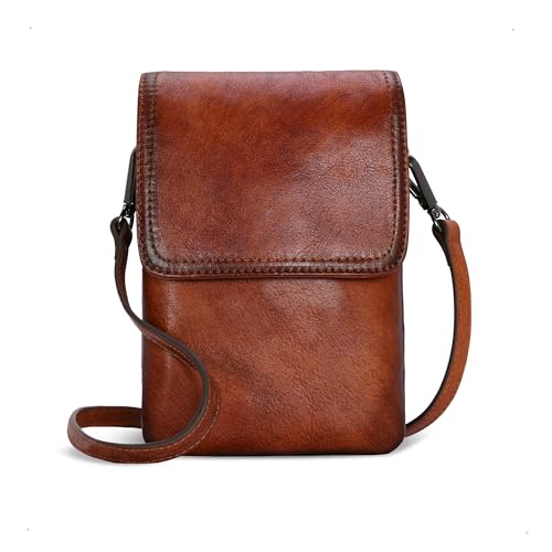 Iswee Rfid Blocking Small Crossbody Bag for Women Travel Classic Style - color: Brown
