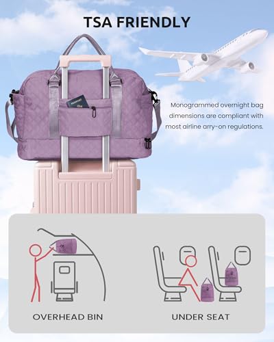 Gifts for Friends-Initial Duffle Bag with Shoe Compartment - color: Purple, style: I