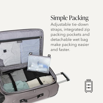SwissGear Sion Softside 확장 가능, 백랍., 체크무늬-중형 25인치, Sion 소프트사이드 확장형 수하물 - color: 백랍., size: 체크무늬-중형 25인치
