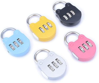 Zinc Alloy 3-Digit Combination Padlock - Resettable Code Lock for Travel, Backpack, Gym, School Lockers, Luggage, Small Portable Number Lock, Security Password Lock for Suitcase and Bags - Pink