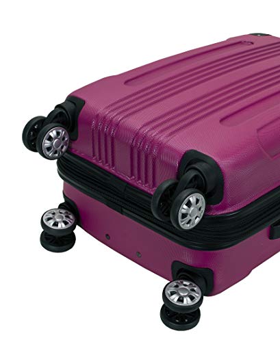 Rockland London Hardside 3 Piece Expandable Spinner Wheel Luggage Set, (20"/24"/28"), Magenta - color: Magenta, size: 3 Piece (28"/24"/20")