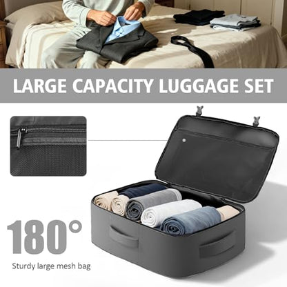 Travel Backpack for Men, 50L Expandable Large Carry On TSA Backpack, Grey - color: Grey