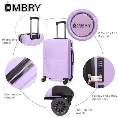 Luggage Set 3 Pieces -Suitcase Set - Luggage with Wheels - Check-in Luggage - PC + ABS Durable Suitcase Rotating Silent Wheels 3-Piece 20/24/28 Mint Green (purple) - color: purple