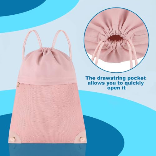 TILYMOL Drawstring Backpack for Sports - Small Gym Bag for Men & Women - color: 1 Pack-pink