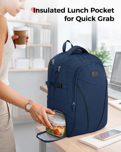 MATEIN HER Navy Blue Backpack, Computer Backpack with Water Bottle Pocket - color: Blue, size: 17.3 Inch
