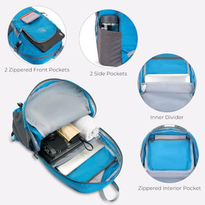 20L Small Hiking Backpack for Women Men,Lightweight Packable Travel Daypack - color: Blue