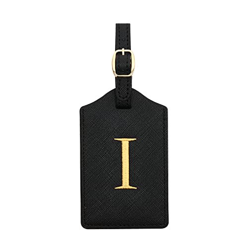 Luggage Tag PU Leather for Suitcase Baggage Handbag Travel Bag Label Suitcase Tag Label Tag w. Name Card & Privacy Cover (I) - style: I