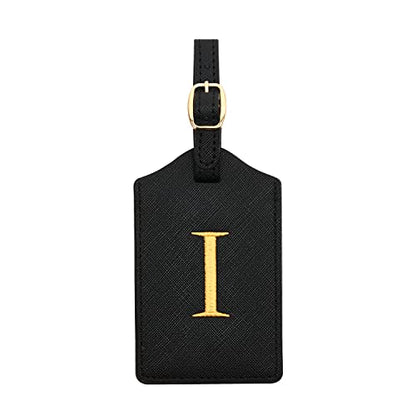 Luggage Tag PU Leather for Suitcase Baggage Handbag Travel Bag Label Suitcase Tag Label Tag w. Name Card & Privacy Cover (I) - style: I