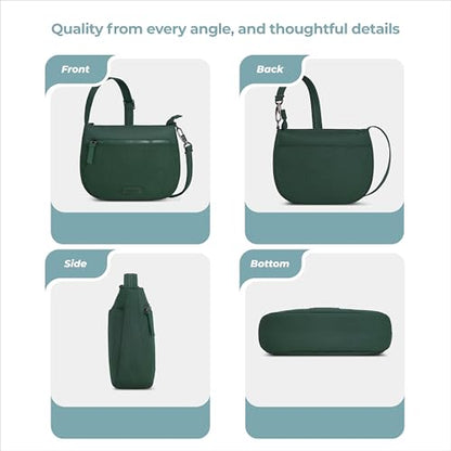 Travelon Anti-Theft Metro Saddle Crossbody - color: Forest Heather