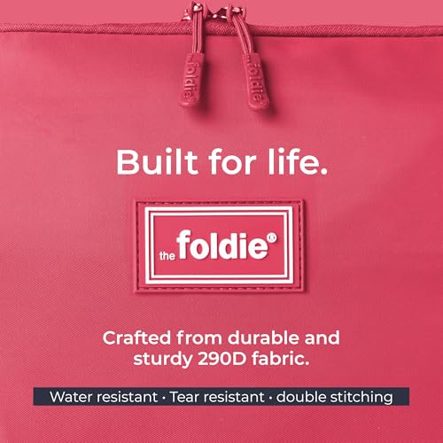 The Foldie Foldable Travel Bag for Women - 40L Weekender Bag with Multiple Pockets - Carry On Expendable Travel Bag - color: Pink