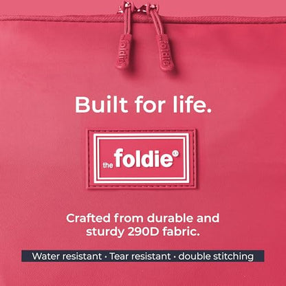 The Foldie Foldable Travel Bag for Women - 40L Weekender Bag with Multiple Pockets - Carry On Expendable Travel Bag - color: Pink