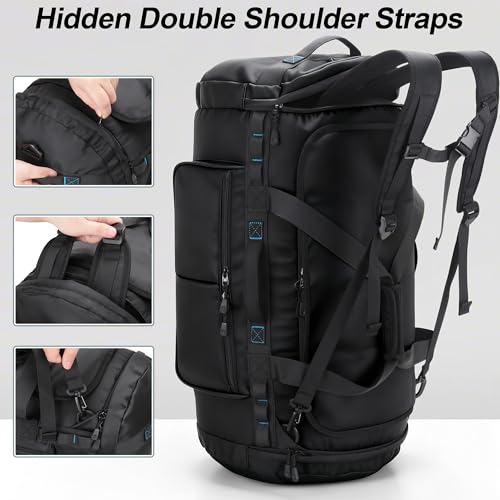 Large Duffle Backpack for Men, 45L/60L/90L Water Resistant Duffel Bag - size: 45L