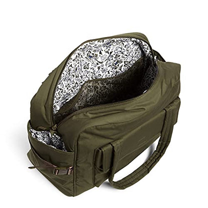 Vera Bradley Cotton Utility Travel Bag - color: Climbing Ivy Green - Recycled Cotton
