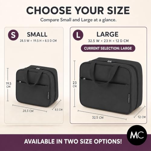 Mothercould Travel Toiletry Bag for Men & Women, Makeup Bag, Large, Black - color: Black, size: Large