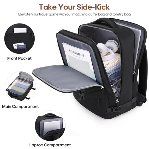 UKEIN Luggage Set with Backpack,Hardshell Carry On Luggage Airline Approved - color: Black
