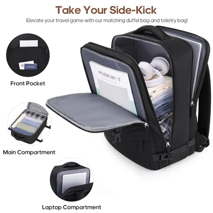 UKEIN Luggage Set with Backpack,Hardshell Carry On Luggage Airline Approved - color: Black