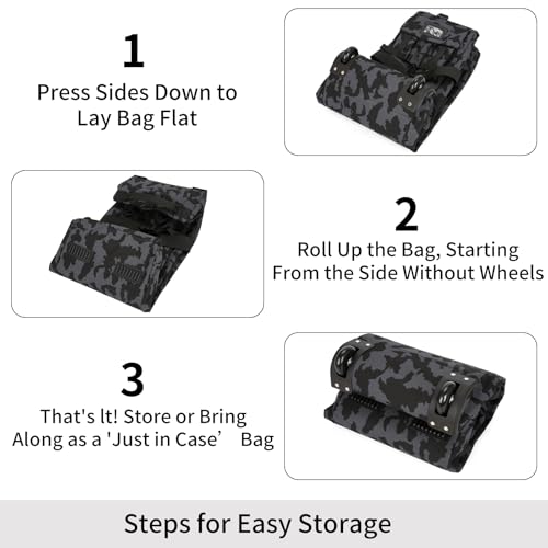 Duffle Bag Travel Luggage with Wheels: Large Rolling Backpack Foldable Carry On roller for Traveling - Weekender Overnight Personal Items Duffel Bag for Men and Women 80L (Como) - color: Como