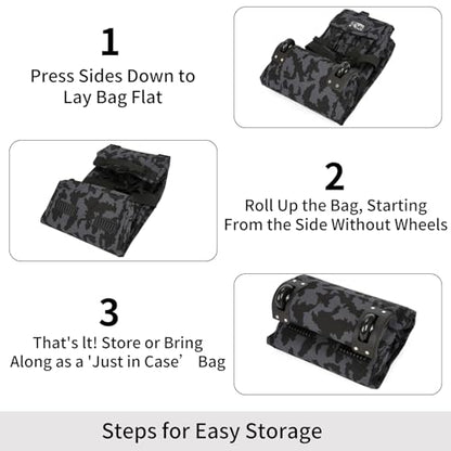 Duffle Bag Travel Luggage with Wheels: Large Rolling Backpack Foldable Carry On roller for Traveling - Weekender Overnight Personal Items Duffel Bag for Men and Women 80L (Como) - color: Como