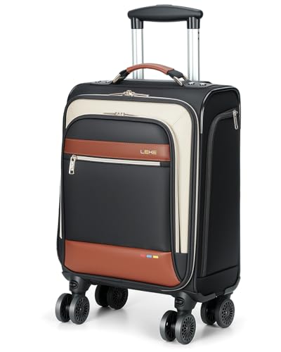 16 inch Underseat Carry On Luggage with Wheels Brown - color: Brown