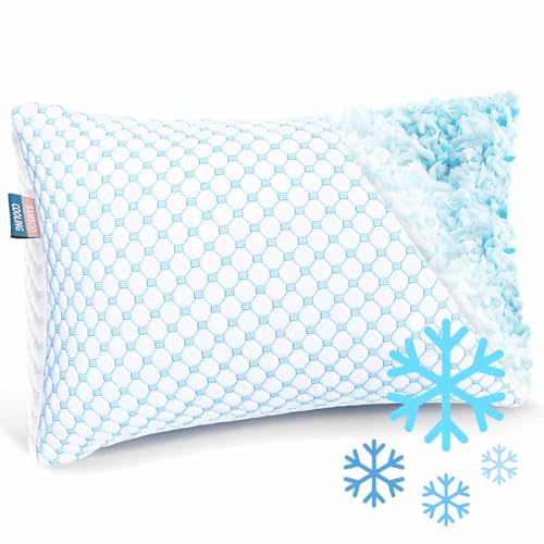 Nestl Cooling Kids Pillow for Sleeping 1 Pack, Luxury Shredded Memory Foam Pillows Kids Size, Adjustable Cold Gel Pillows for Hot Sleepers Supportive Cool Pillow for Side Back Stomach Sleepers - size: Kids 13"x18"