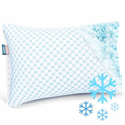 Nestl Cooling Kids Pillow for Sleeping 1 Pack, Luxury Shredded Memory Foam Pillows Kids Size, Adjustable Cold Gel Pillows for Hot Sleepers Supportive Cool Pillow for Side Back Stomach Sleepers - size: Kids 13"x18"
