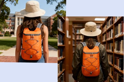 levayhill 16L Foldable Hiking Backpack,Small Packable Daypack,Orange - color: Orange