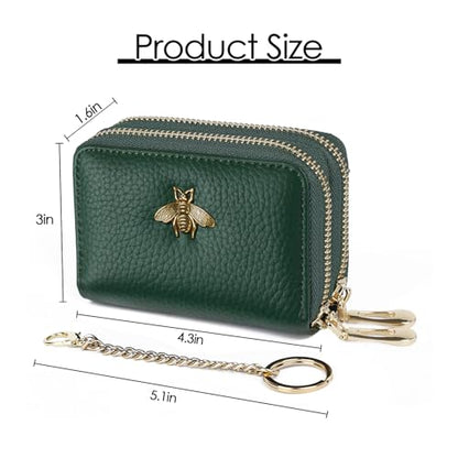 imeetu RFID Credit Card Holder, Small Card Wallet Women, Leather Card Case - color: Max - Green, size: Max