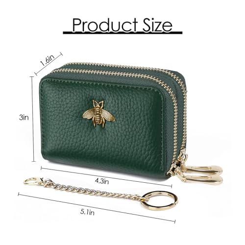 imeetu RFID Credit Card Holder, Small Card Wallet Women, Leather Card Case - color: Max - Green, size: Max