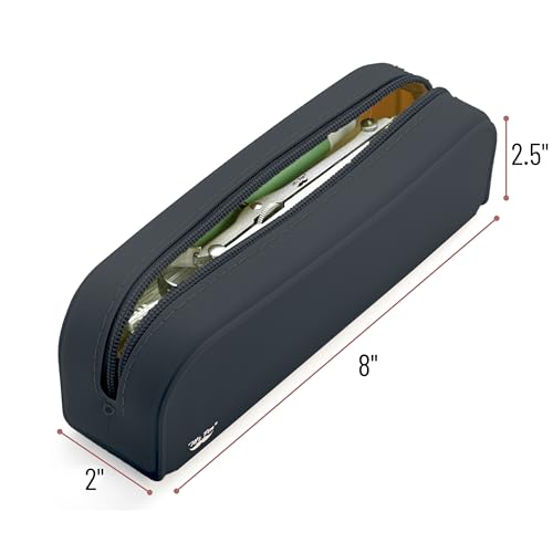 Mr. Pen- Silicone Pencil Case, Aesthetic Pencil Bag for Women, Makeup Pouch - color: Black