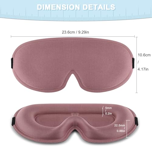 2 Pack Sleep Mask for Side Sleeper, Complete Light Blocking 3D Sleeping Eye Mask, Soft Breathable Eye Cover for Women Men, Travel, Nap, Relaxing Zero Pressure Night Blindfold (Pink+Purple) - color: Pink+purple