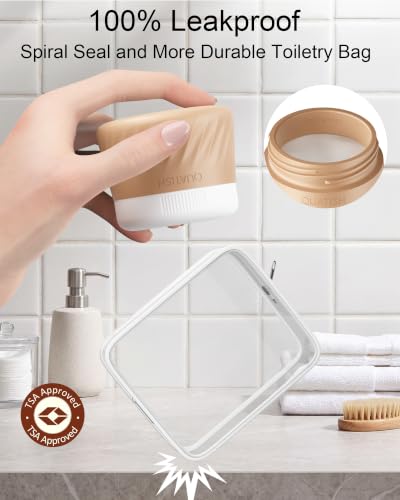 Quatish 6 Pack Travel Size Containers for Toiletries, 2oz, Apricot - color: Apricot, size: 2 Ounces