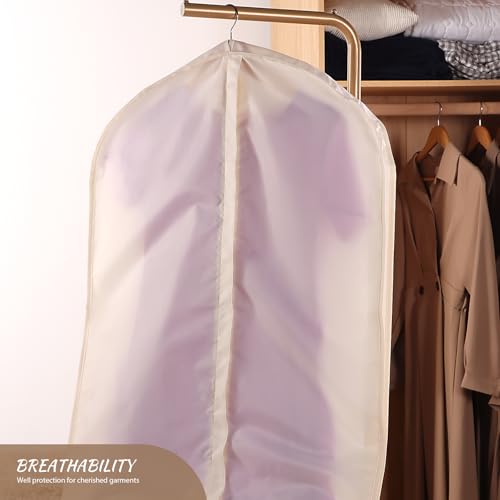 Univivi Garment Bag for Hanging Clothes and Travel, Beige, 43 Inch, 1 Pack - color: Beige, size: 24"X43"-1pcs (Garment Bag)