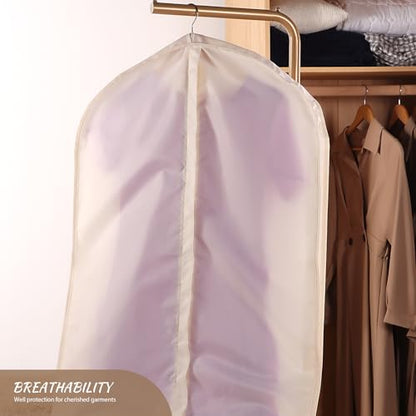 Univivi Garment Bag for Hanging Clothes and Travel, Beige, 43 Inch, 1 Pack - color: Beige, size: 24"X43"-1pcs (Garment Bag)