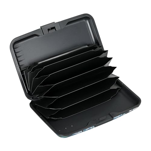 ELFISH RFID Aluminum Wallet Credit Card Protector Case Holder for Men Women - color: Cute Flowers