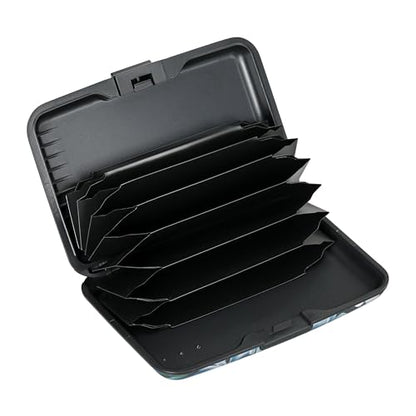ELFISH RFID Aluminum Wallet Credit Card Protector Case Holder for Men Women - color: Cute Flowers