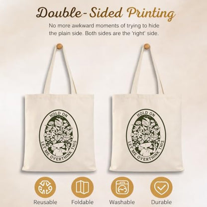 Funny Canvas Tote Bag, Reusable Playful Pattern Shoulder Bag, Whimsical Carryall for Shopping Beach Travel - color: Travel 02
