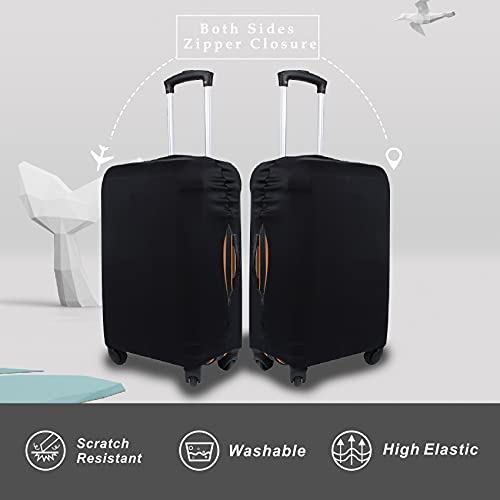 Explore Land Travel Luggage Cover Fits 23-26 inch Case (Black, M) - color: Black, size: M